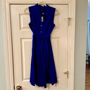 Talbots Fit and Flair Midi Pleated Dress - Blue - Size 10 - New With Tags